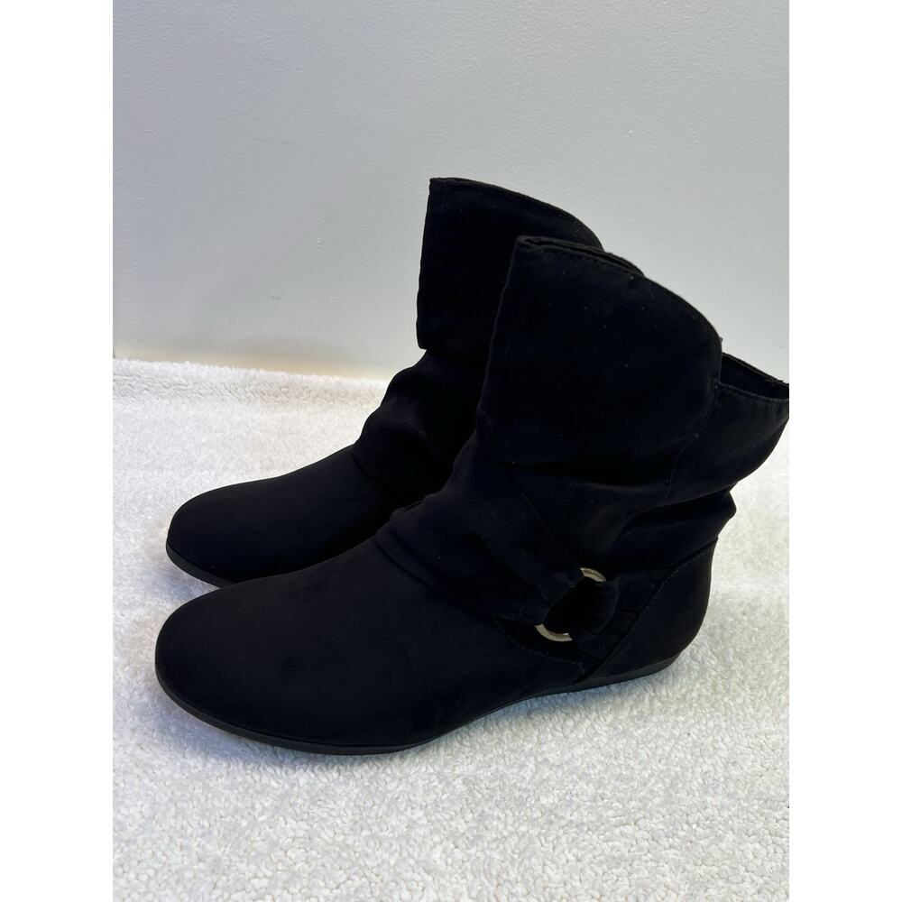 Cloudwalkers Women’s Black Ankle Bootie Serena-Textile Buckle, Sz 10 WIDE